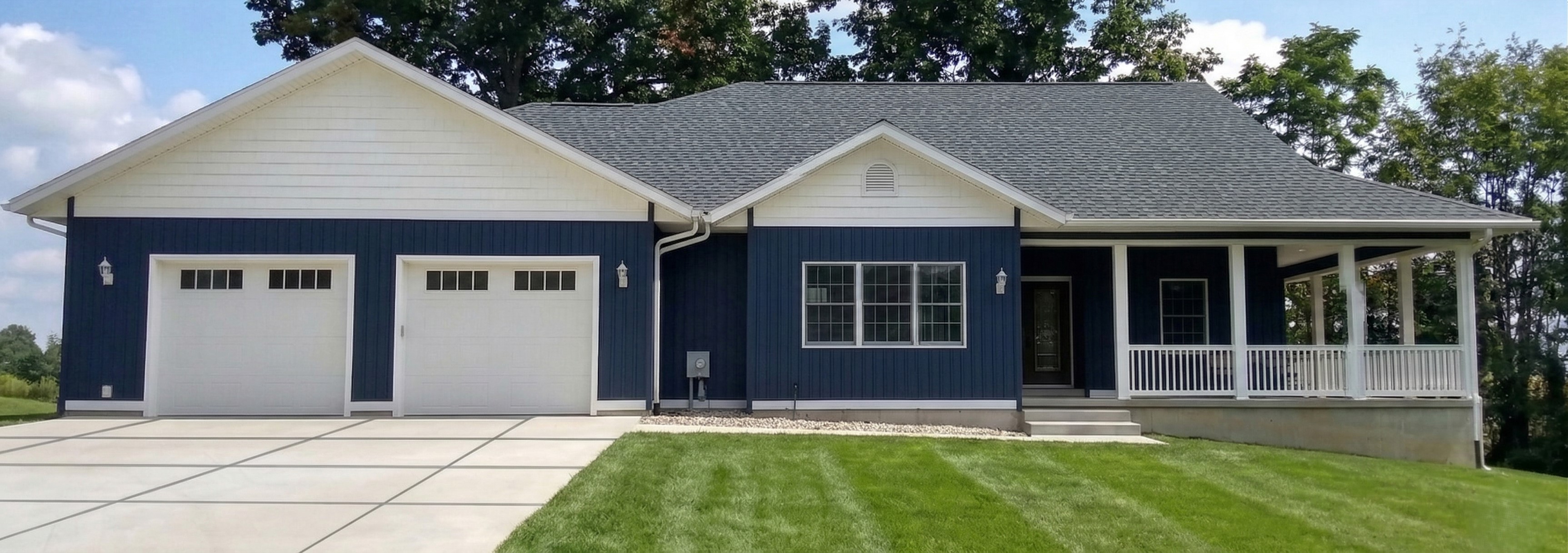 House with selected shingle color